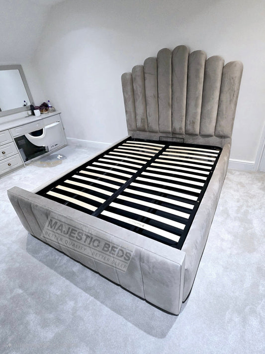 Arizon Lined Ottoman Shell Bed - Majestic Beds