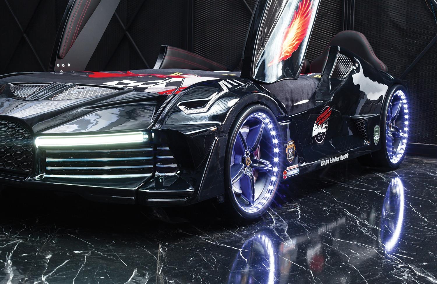 Black Race Car Bed - Majestic Beds