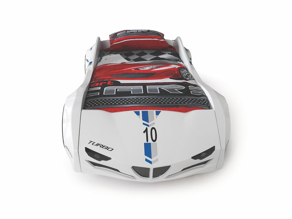 White Ferrari Race Car Bed for - Majestic Beds