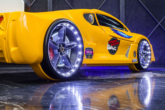 Yellow Lamborghini Race Car Bed - Majestic Beds