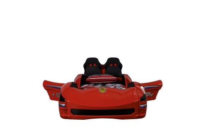 Ferrari-Inspired Red Race Car Bed for Kids - Majestic Beds
