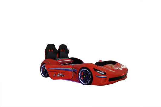 Ferrari-Inspired Red Race Car Bed for Kids - Majestic Beds