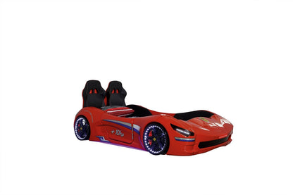 Ferrari-Inspired Red Race Car Bed for Kids - Majestic Beds