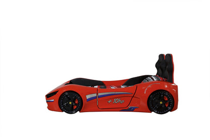 Ferrari-Inspired Red Race Car Bed for Kids - Majestic Beds