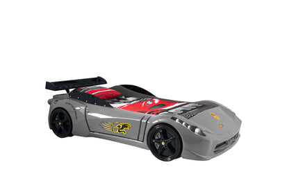 Grey Ferrari Race Car Bed for Kids - Majestic Beds
