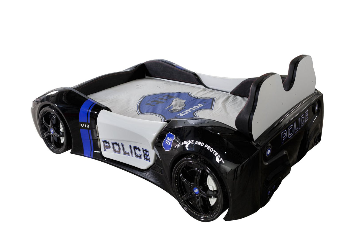 Kids’ Police Car Bed with LED Lights & Opening Doors (Copy) - Majestic Beds