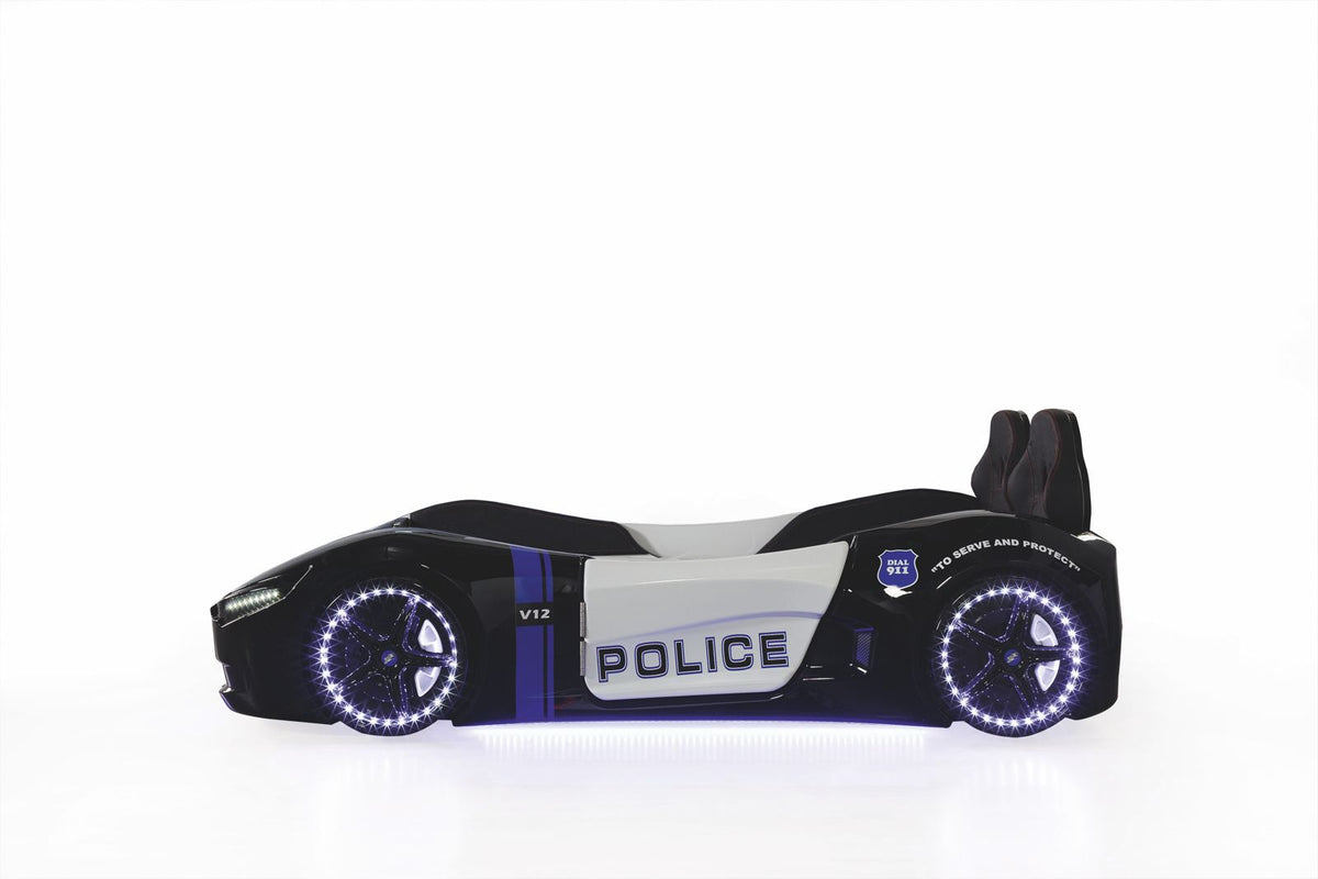 Kids’ Police Car Bed with LED Lights & Opening Doors (Copy) - Majestic Beds