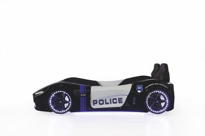 Kids’ Police Car Bed with LED Lights & Opening Doors (Copy) - Majestic Beds