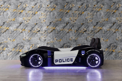 Kids’ Police Car Bed with LED Lights & Opening Doors (Copy) - Majestic Beds