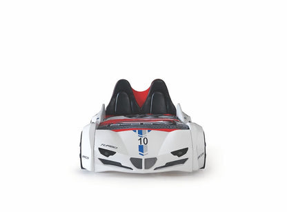 White Ferrari Race Car Bed for - Majestic Beds