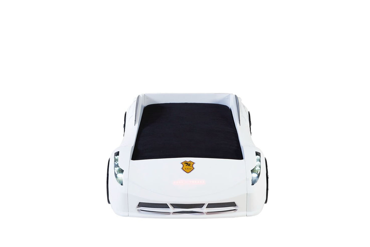 White Ferrari Race Car Bed for - Majestic Beds