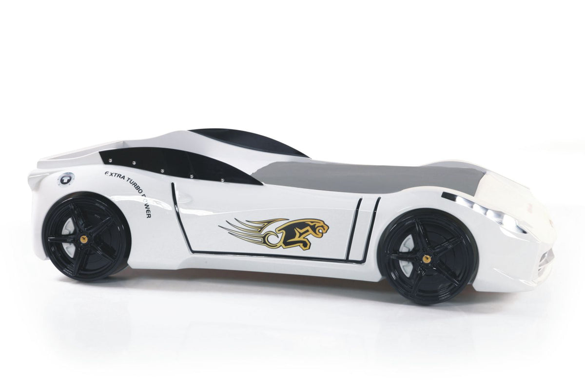 White Ferrari Race Car Bed for - Majestic Beds