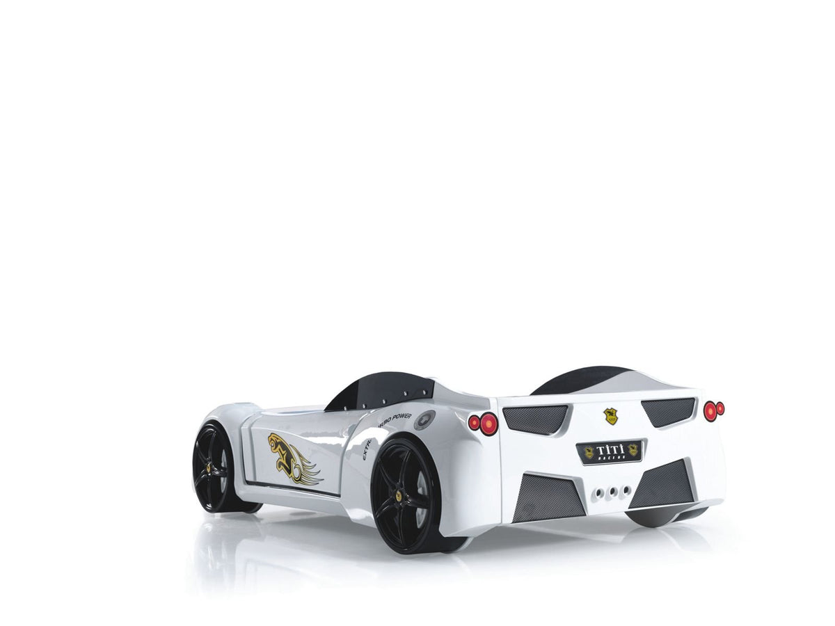 White Ferrari Race Car Bed for - Majestic Beds