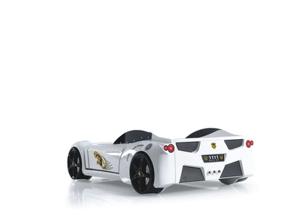 White Ferrari Race Car Bed for - Majestic Beds