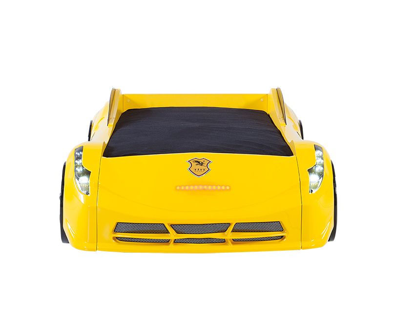 Yellow Ferrari Race Car Bed for Kids - Majestic Beds