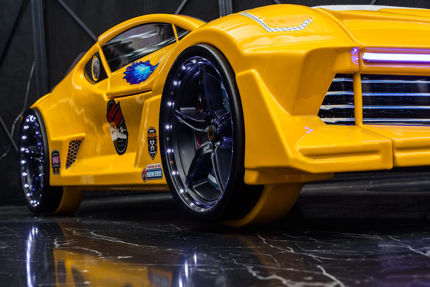 Yellow Lamborghini Race Car Bed - Majestic Beds