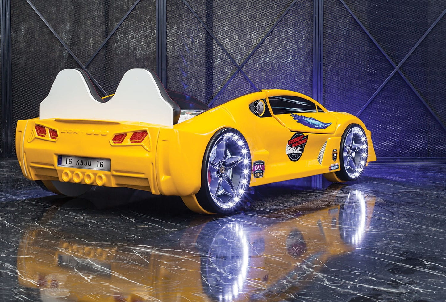 Yellow Lamborghini Race Car Bed - Majestic Beds